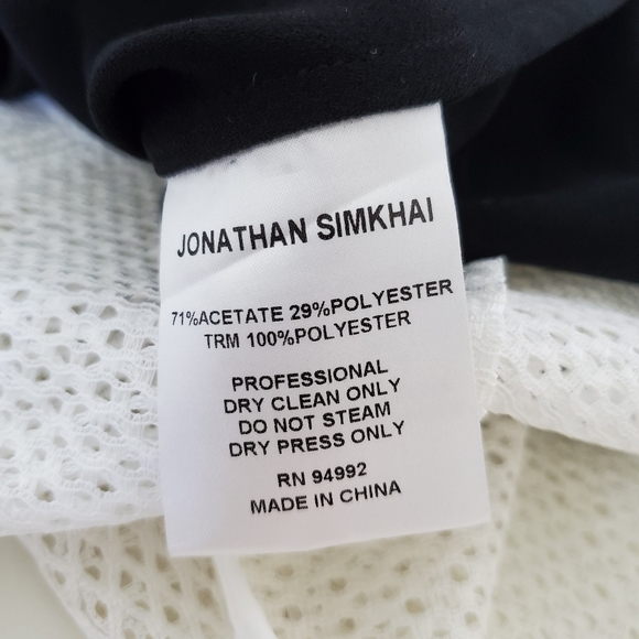 Jonathan Simkhai Mesh Trimmed Crepe Dress Size 4 - Picture 15 of 16